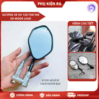 Kính Chiếu Hậu Xe SH 125/150/160 SH MODE LEAD, Gương Xe Máy Xoay 360 Độ Kèm Ốc Nối 6cm Lắp Như Zin