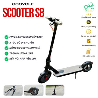 Xe điện gấp Scooter Gocycle S8 - Động cơ 350W, pin lithium cao cấp, chống nước, kết nối điện thoại