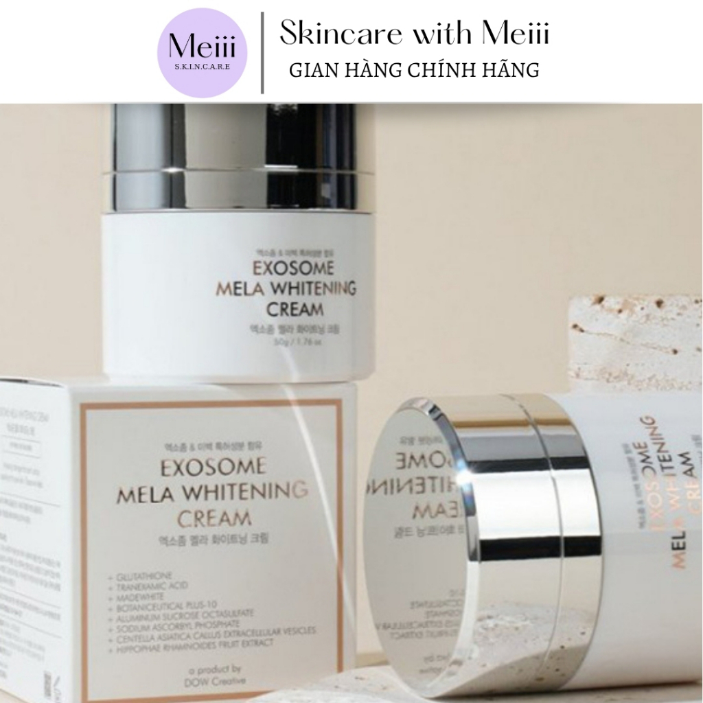 Kem Dưỡng Trắng Exosome Mela Whitening Cream Cải Thiện Nám, Tàn Nhang, Cấp Ẩm Sâu, Phục Hồi Lão Hóa