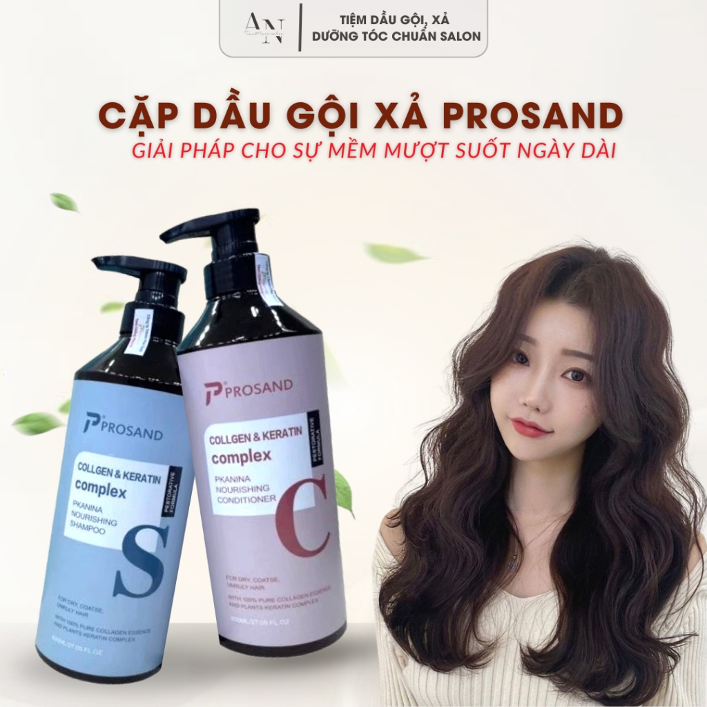 Cặp dầu gội xả phục hồi chuyên sâu, kích thích mọc tóc, dưỡng tóc chuẩn SALON Prosand 800ml