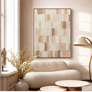 Tranh Canvas Trừu Tượng Boho Minimalism Lá Cây Treo Tường Trang Trí Phòng Khách - Tranh Khổ Lớn 80x120 Treo Phòng Khách