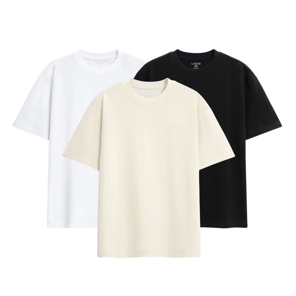 Áo Thun Áo Phông LADOS 4LUCKY Unisex Cổ Tròn Form Boxy Chất Liệu Cotton