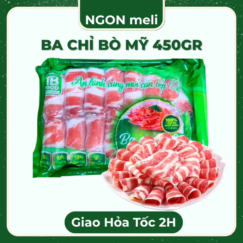 Ba chỉ bò Mỹ cuộn dải 450g NGON meli Giao Hỏa Tốc Hà Nội
