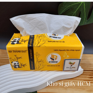 Khăn giấy rút cao cấp 4 lớp KH Thành Đạt Sen dai mềm mịn - Giấy rút trắng loại 1 bịch lớn