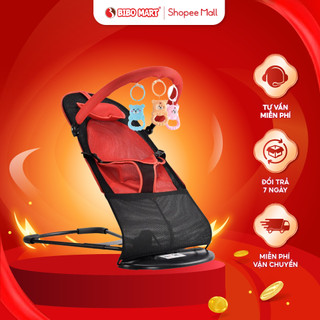  Ghế Rung Cho Bé 3 Cấp Độ Kèm Đồ Chơi Đệm Nằm Êm Ái Thoáng Khí Dây Đai An Toàn - Bibomart 