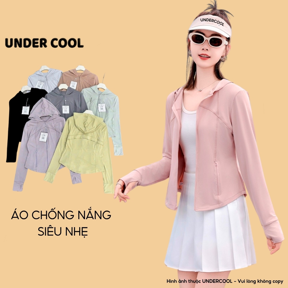 Áo Khoác Chống Nắng Có Mũ UNDERCOOL Dáng Ôm Body Thời Trang Vải Lạnh Mềm Mịn Dễ Giặt Chống Tia UV Có Nhiều Màu Sắc ACN11