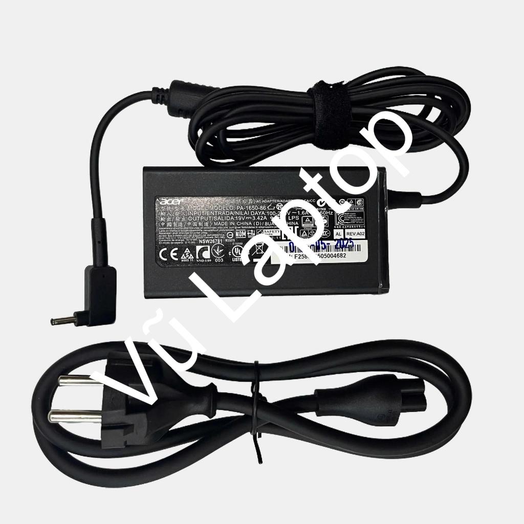 Sạc laptop acer A114-21, A114-33, A114-61, A115-22, A115-32 19V - 3.42A 65W đầu nhỏ 3.0mm*1.1mm