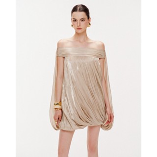 Đầm nấm tơ nhũ nhún xoắn MOLLYNISTA thiết kế quyến rũ thanh lịch nữ tính cao cấp