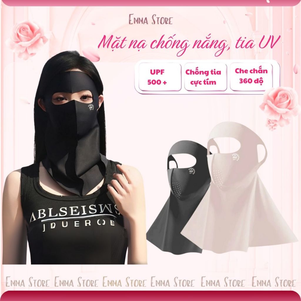 Khẩu trang chống nắng EMMA STORE, khăn chống nắng, tia UV, vải mềm mại, thấm hút mồ hôi tốt