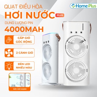 Quạt Điều Hòa Phun Sương Tích Điện Có 2 Khoang Gió Làm Mát Bằng Hơi Nước, Có Đèn LED Decor - ONEBI