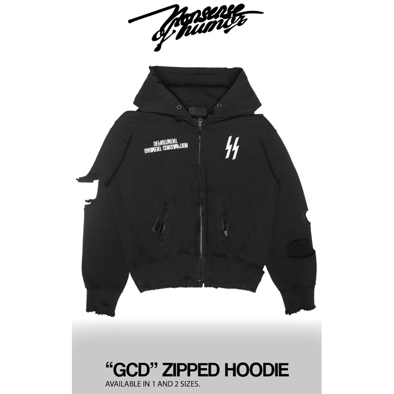 [CHÍNH HÃNG] - nsoh - Áo khoác GCD Zipped hoodie - Hoodie wash rách