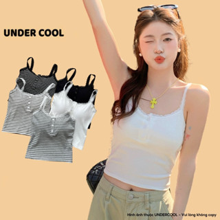 Áo Hai Dây Nữ Dáng Croptop UNDERCOOL Có Viền Ren Xinh Kiểu Dáng Ôm Body Dễ Phối Đồ Cài Nút Mặc Trong&Ngoài Đều Đẹp A2D34