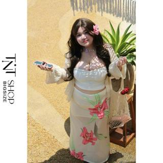 SET 2 MÓN BIGSIZE ÁO CUP CHÂN VÁY LƯỚI HỌA TIẾT (KHÔNG KÈM KHOÁC) [TNT SHOP BIGSIZE 60KG 90KG]