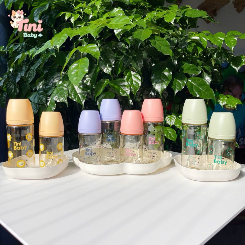 Bình sữa cho bé Tini Baby PPSU cao cấp họa tiết xinh xắn size 170ml/270ml