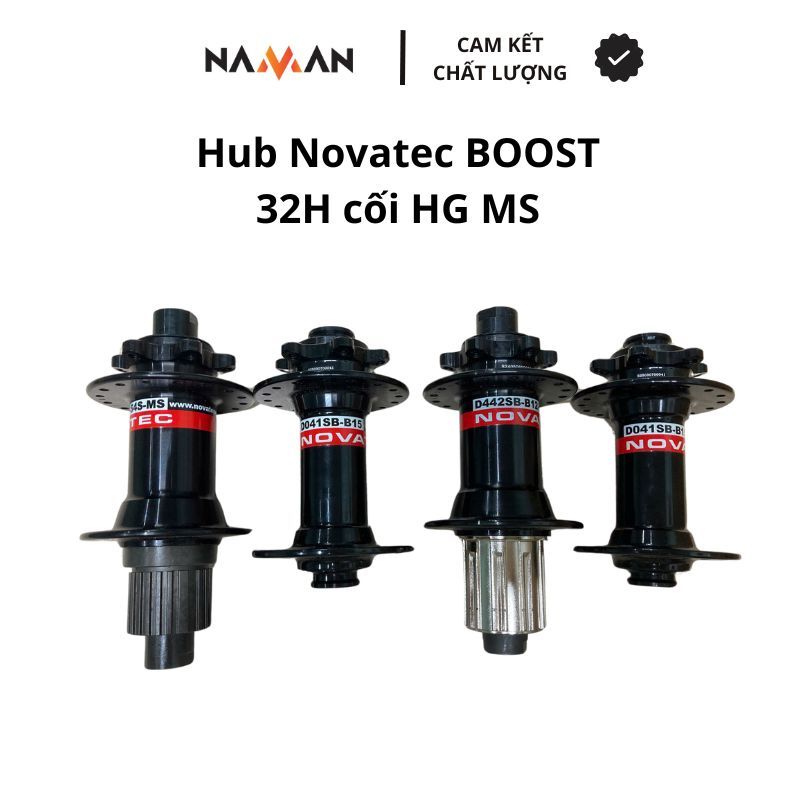 Đùm, moay ơ, hub Novatec boost 32H cối HG MS siêu bền cho xe đạp, phụ kiện xe đạp