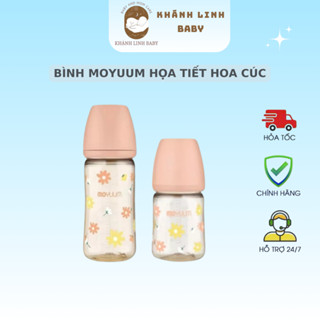    sẵn  Bình sữa Moyuum hoạ tiết hoa cúc_ Daisy Edition_170ml 270ml núm chọn size free 