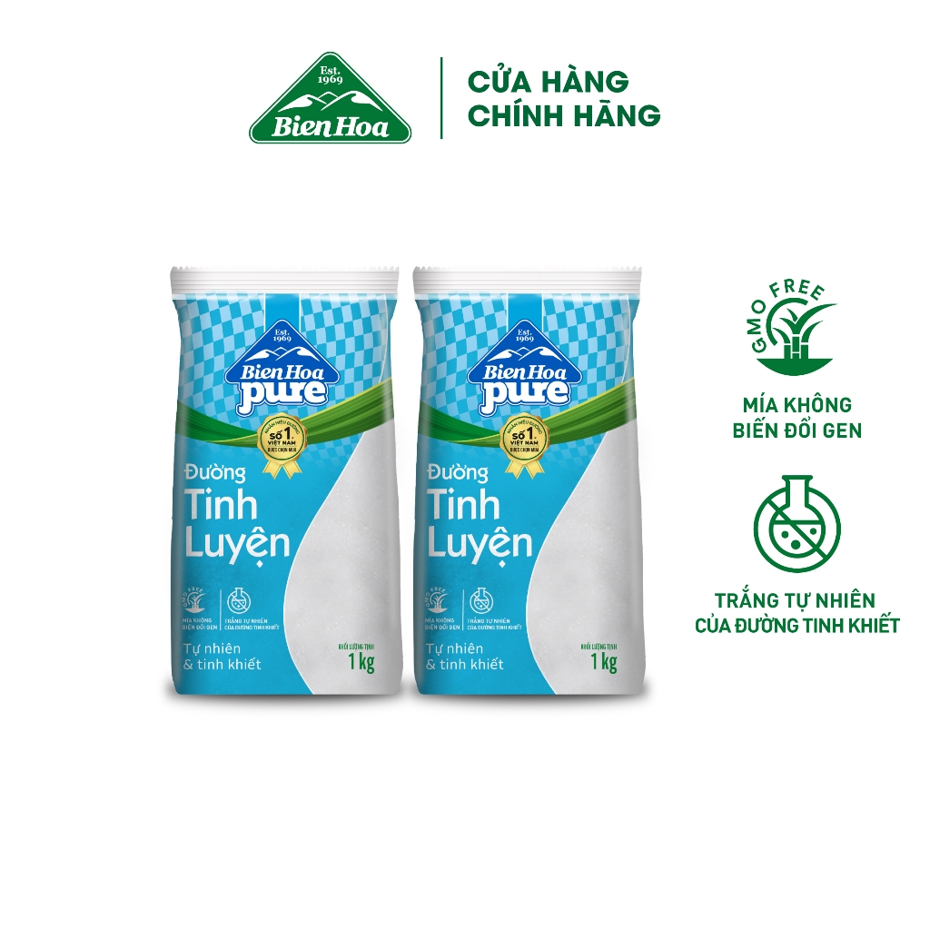 Combo 2 Túi Đường Tinh Luyện Pure Biên Hòa 1kg/túi