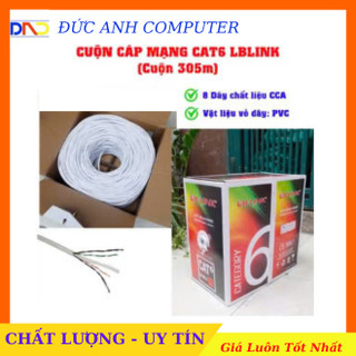 <FULL VAT> Cuộn cáp mạng CAT6 LBLINK UTP CCA 305m dây màu trắng, vỏ dây PVC - Chính hãng