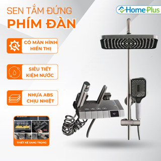 Sen Cây Tắm Đứng Phím Đàn Có LED Hiển Thị Nhiệt Độ, Bộ Sen Cây Tắm Đứng Nóng Lạnh Củ Đồng Sơn Tĩnh Điện Sang Trọng