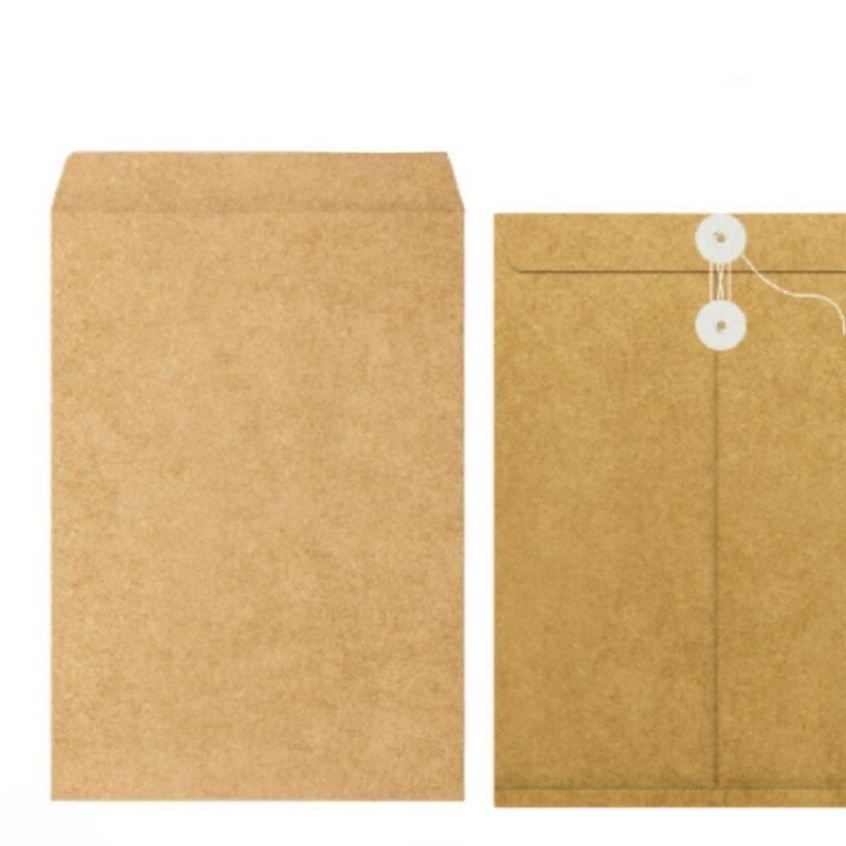 Bao thư giấy kraft A4, phong bì giấy xi măng có dây quấn, màu nâu trơn, giá rẻ, chất lượng - INNHANH