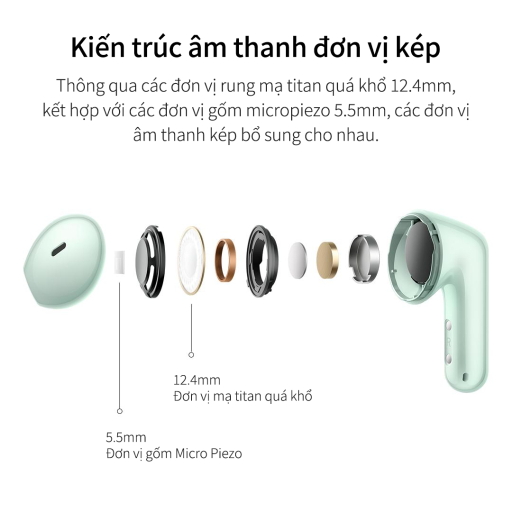 Tai nghe Redmi Buds 7S - Chống ồn chủ động, Âm thanh vòm 360°, Pin 32h, Bluetooth 5.4, Nghe hay | BigBuy360 - bigbuy360.vn