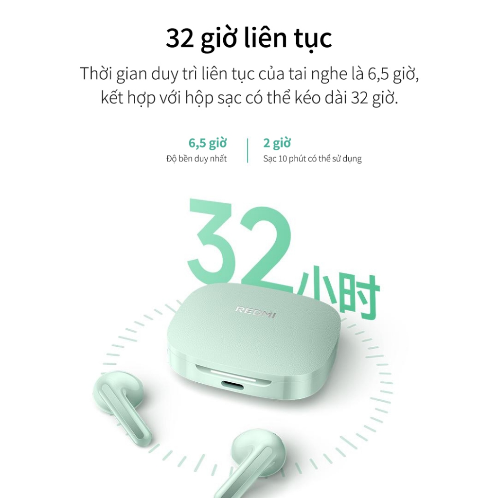 Tai nghe Redmi Buds 7S - Chống ồn chủ động, Âm thanh vòm 360°, Pin 32h, Bluetooth 5.4, Nghe hay | BigBuy360 - bigbuy360.vn