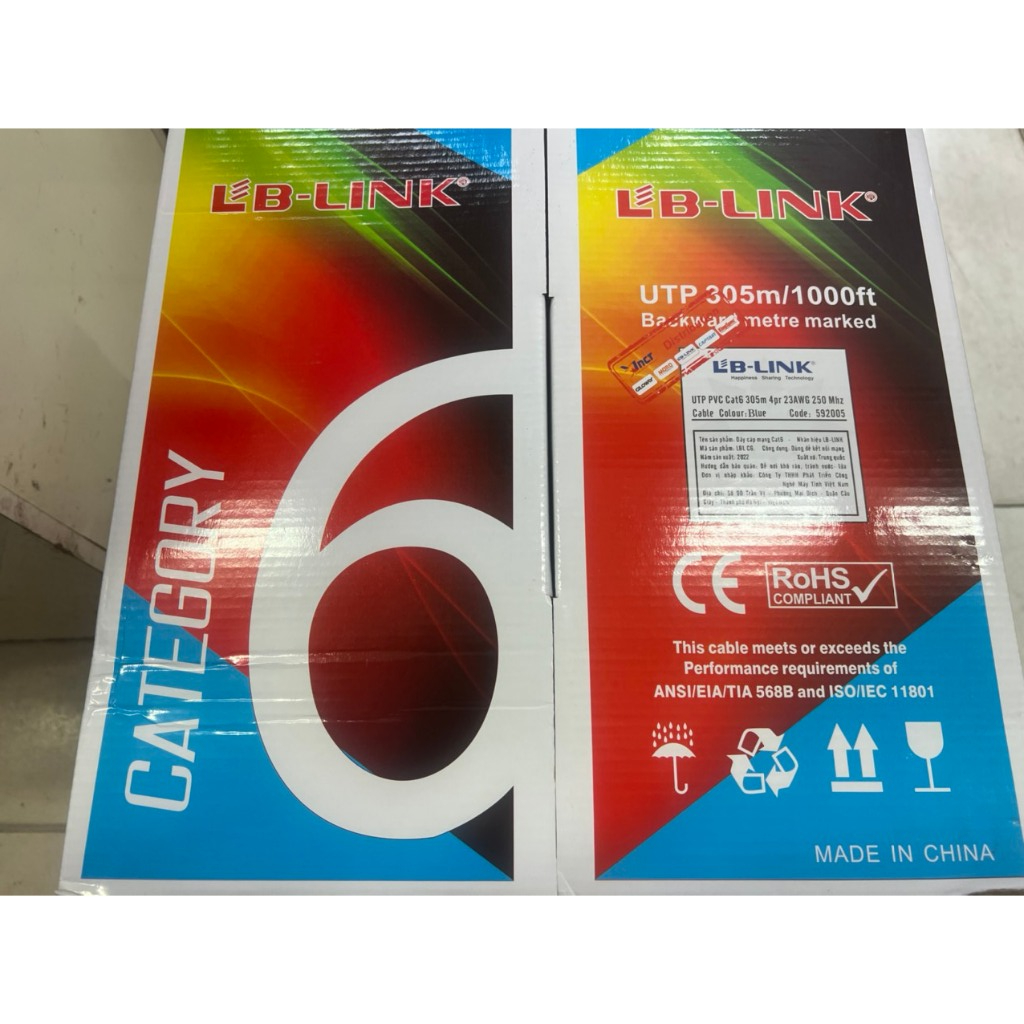 THÙNG DÂY MẠNG LBLINK CAT 6 305M –MÀU xanh