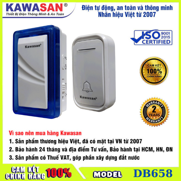 Chuông Cửa Không Dây Kawasan - DB658 - Kawasan, Bảo hành 24 tháng (có xuất VAT)