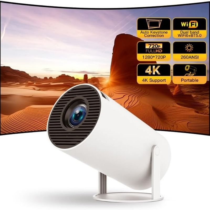 Máy chiếu Led mini HY300 Projector Android 12 Wifi Bluetooth