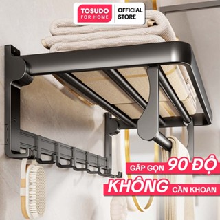 Giá kệ để khăn, để đồ nhà tắm TOSUDO dán tường, treo khăn, áo quần đa năng. Chất liệu nhôm không hàng không cao cấp