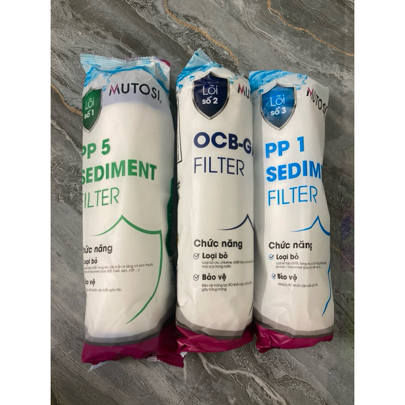 Combo 3 lõi lọc thô Mutosi dùng cho máy lọc nước RO