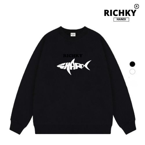 Áo Sweater Richky Hanoi Premium Nỉ Cá Mập Trắng White Shark
