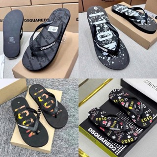 Dép Tông Nam DSQ Chữ ICON Họa Tiết Lá Phong Cao Cấp Hot Hè 2024, Dép Xỏ Ngón Nam Nữ Dsquared2 Mới Về Hot 2024