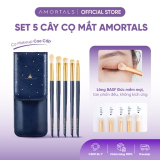 Bộ Cọ Trang Điểm Mắt 5 Cây AMORTALS Chính Hãng - Đa Năng, Chất Lượng Cao, Kèm Hộp Đựng