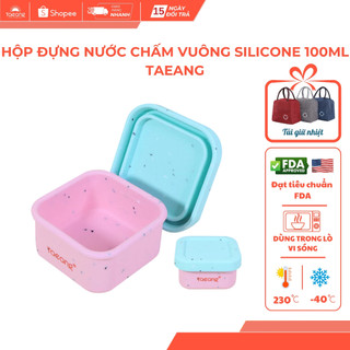  Hộp đựng nước chấm vuông silicone 100ml màu tím an toàn sử dụng cho lò vi sóng 
