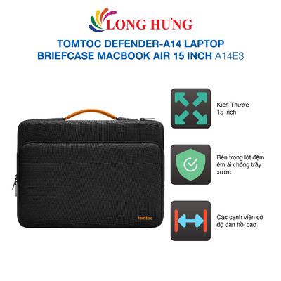 Túi chống sốc Tomtoc Defender-A14 Laptop Briefcase MacBook Air 15 inch A14E3 - Hàng chính hãng