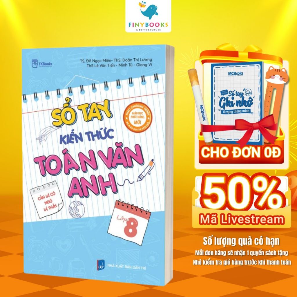 Sách - Sổ tay kiến thức Toán - Văn  - Anh lớp 8