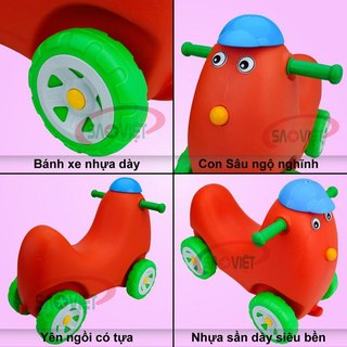 Xe chòi chân 4 bánh CON SÂU cho bé tập đi và vui chơi vận động Đồ Chơi Sao Việt S18N02C