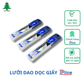 Hộp 10 Lưỡi Dao Rọc Giấy PLINE Siêu Bén (9mm/18mm) - Thép Carbon Không Gỉ BL-01/BL-02