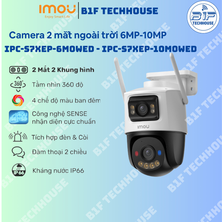 Camera IP Wifi Ngoài Trời 2 Ống Kính IMOU S7XEP (Cruiser Dual 2) 6MP/10MP - Phát Hiện Chuyển Động