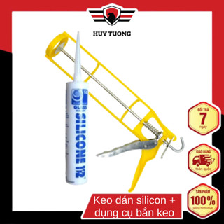 Keo Dán Silicon + dụng cụ bắn keo, keo silicon siêu dính, dán được nhiều chất liệu cực kỳ chắc chắn - Huy Tưởng