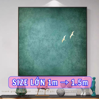   SIZE CỰC LỚN  Indochine bức tranh nghệ thuật chim trời cá nước phong thủy in vải canvas đã có khung tặng kèm đinh treo 