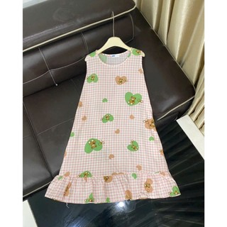 Đầm bầu, Váy Ngủ Bầu Vải Lanh Lụa Hàng Châu Mềm Mát (kiểu sát nách)