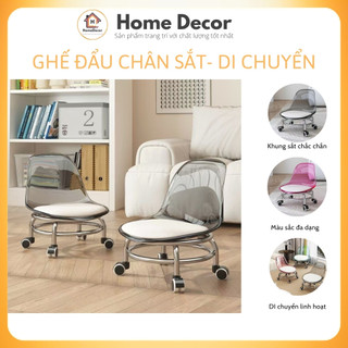  Ghế Đẩu Inox Có Tựa Lưng Tiện Lợi  ngồi kê chân văn phòng  – Di Chuyển Dễ Dàng Phù Hợp Mọi Không Gian 