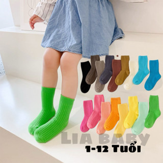 Tất Len Gân Cổ Cao Nhiều Màu Sắc Cho Bé Trai Bé Gái - Vớ Kẹo Cho Bé