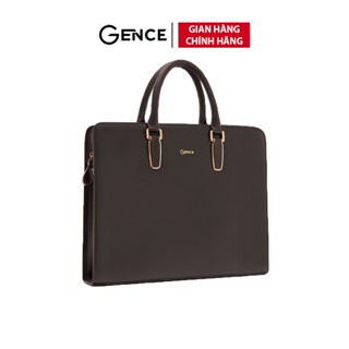 Cặp Da Nam Công Sở Túi Xách GENCE CTS08 Da Bò Cao Cấp Màu Nâu Có Dây Đeo Vai