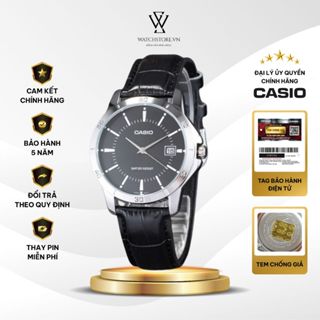Đồng Hồ Nam Dây Da Casio MTP-V004L-1AUDF Màu Đen Mặt Kính Khoáng 41.5mm Chống Nước Vỏ Kim Loại Thép Không Gỉ Chính Hãng