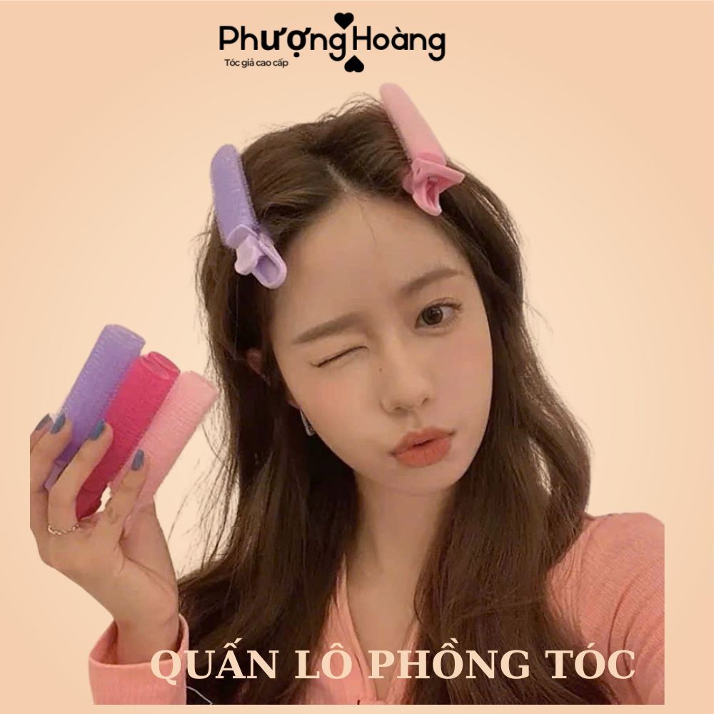 Kẹp phồng chân tóc mái tự nhiên, lô uốn mái thưa