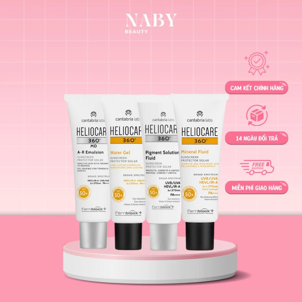 Kem Chống Nắng Heliocare 360 Water Gel Spf 50+,Mineral Tolerence Fluid, Pigment Solution Fluid (50ml