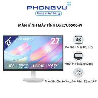 Màn hình LG 4K 27'' 27UP600-W.ATV - LCD LG 27US500-W(3840 x 2160/IPS/60Hz/FreeSync)-BH 24 tháng